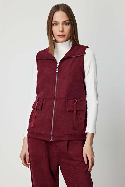 ON Dik Yaka Fermuarlı Yelek