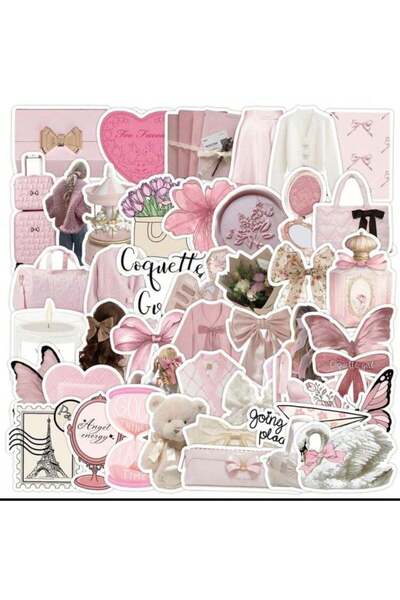 Generic ٥٠ قطعة من الملصقات الجميلة، ملصقات فينيل مقاومة للماء، مناسبة لأجهزة الكمبيوتر المحمول، وزجاجات المياه، والخوذات، وألواح التزلج.