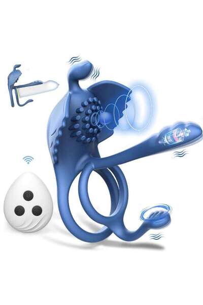 OEM Manson cu stimulare tripla, zone multiple de vibratie cu cate 10 moduri, telecomanda