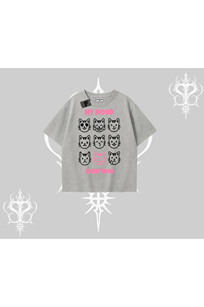 Tarzsokak تي شيرت قصة فضفاضة مكتوب عليه My Mood Right Now، تي شيرت لطيف على ش...