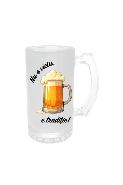 Mug Mania Personalized beer mug with funny message, It's not a vice, it's a tradition, 500ml