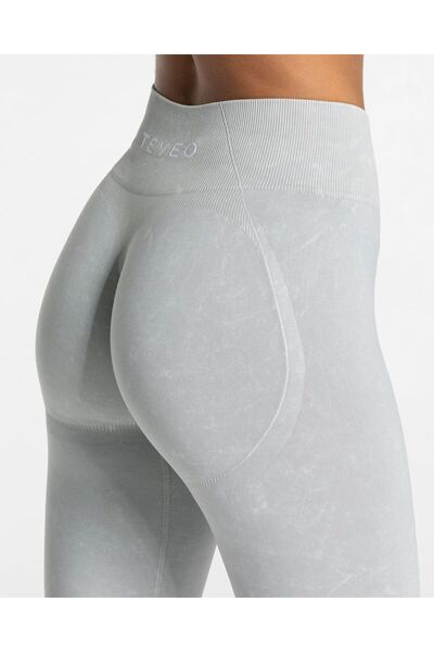 TEVEO talie înaltă PUSH-UP Gathered efect modelator ACID WASH Leggings sport pentru femei