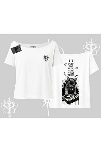 Tarzsokak DJ Cat Принтирана тениска с музикална тема и лодка