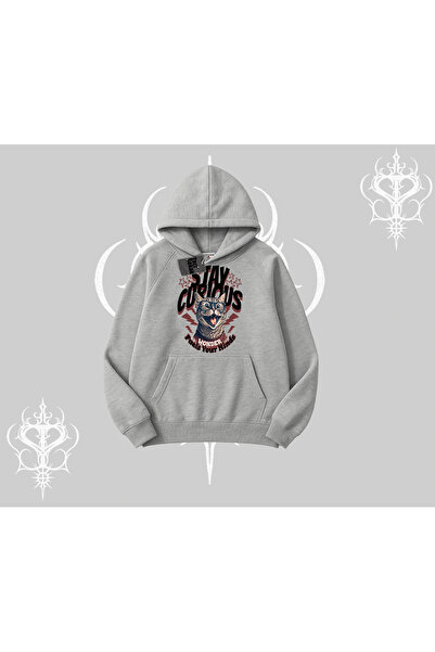 Tarzsokak Μπλούζα με κουκούλα με στάμπα Stay Curious Cat