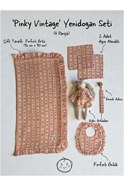 THELAKIDS `Pink Vintage´ Yenidoğan ve Uyku Arkadaşı Seti