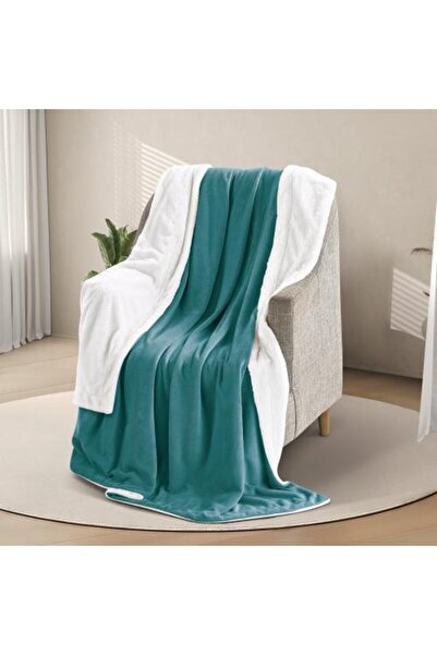 Melen Mario Velvet and Fur Blanket 200 × 230 - Turquoise