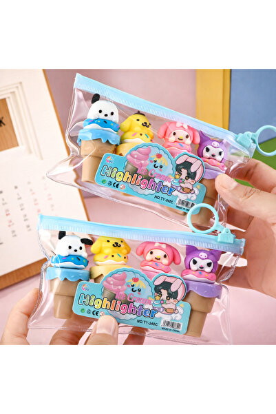 MECH BUTİK Kawaii 4 Lü Fosforlu Kalem Seti