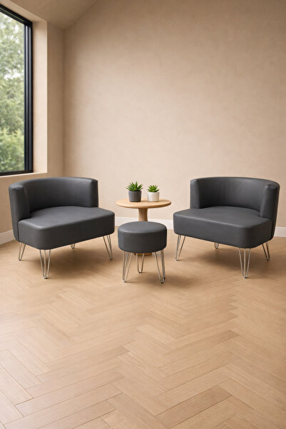 AY CONCEPT Elegance 2'li Çay Seti Berjer Ve Puf Takımı