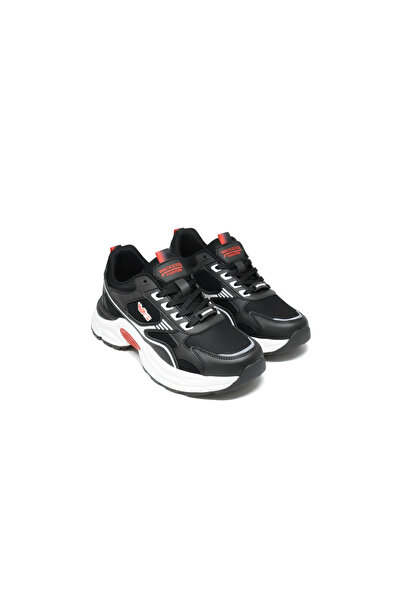 Wickers حذاء رياضي كاجوال من Waykon باللون الأسود بتفاصيل مخططة ورباط