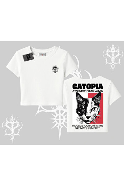 Tarzsokak تي شيرت حديث ذو طابع قطط من Back مطبوع Babby