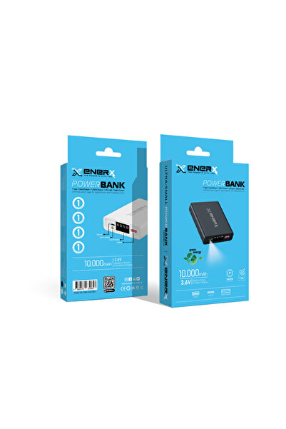 ENERX Enr-p1025dc 10000 Mah 2.1 Amper Led Göstergeli Powerbank Siyah