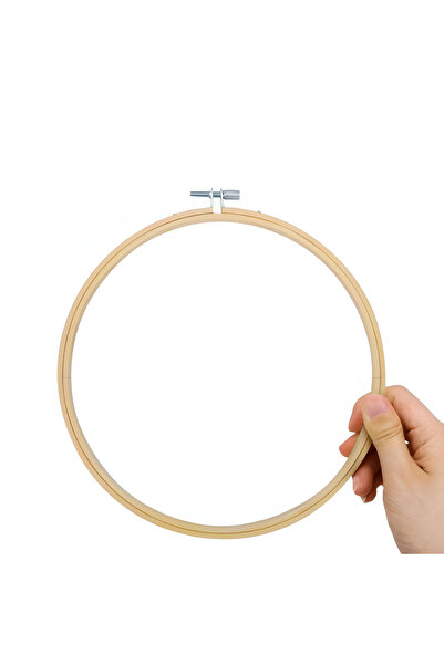 EleganTShoP Vidalı Bambu Yuvarlak Nakış Kasnağı 20 cm