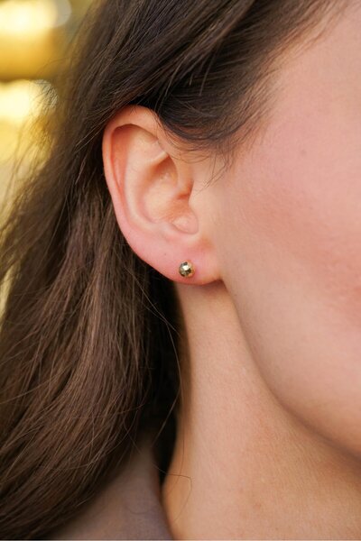 Candaş kuyumculuk 14 Ayar Altın Tekli Top Küpe