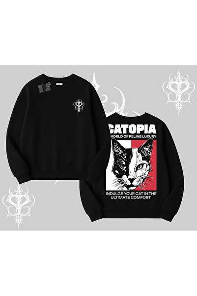 Tarzsokak سترة عرقية حديثة ذات طابع قطط من طراز مطبوع بيسكيت