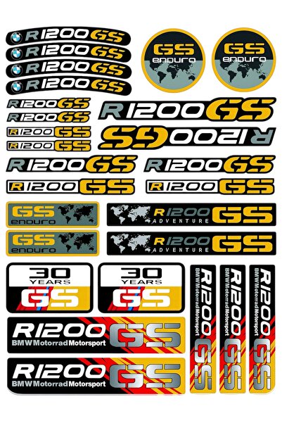 Limitless Design BMW R1200 GS Uyumlu Sticker Seti – 22x30 cm – Motorsiklet & ...