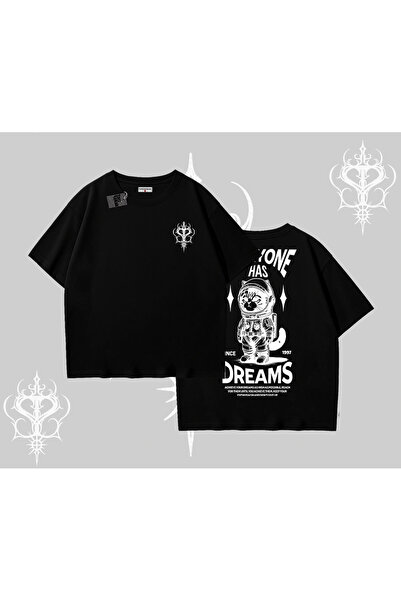 Tarzsokak Toată lumea are vise Tricou supradimensionat cu pisică astronaută, ...