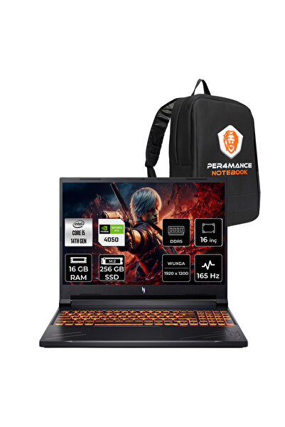 ACER Nitro V16 i5-14450HX 16GB 256GB SSD RTX4050/6GB 85W 16'' WUXGA 165Hz FDO...