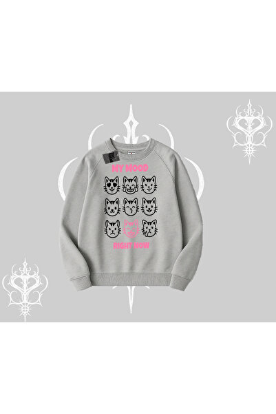 Tarzsokak Tricou drăguț cu pisică și bicicletă, cu textul „My Mood Right Now”