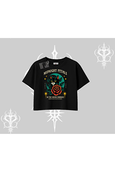 Tarzsokak تي شيرت ميدنايت بتالز كات مطبوع قصة فضفاضة