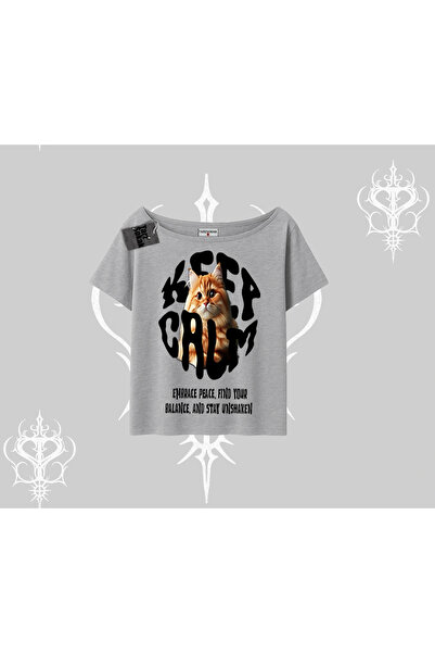 Tarzsokak Тениска с принт „Keep Calm“ и лодка на врата