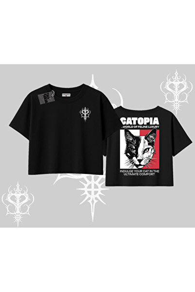 Tarzsokak تيشيرت عصري ذو طابع قطط مطبوع قصة فضفاضة