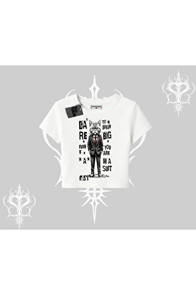 Tarzsokak Dream Big Written Suit mačka Štampano Babby Tee Majica