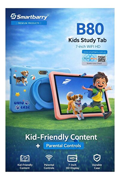 Smartberry B80 Kids Tablet 7-Inch HD | Android 14 Children’s Learning Tablet
