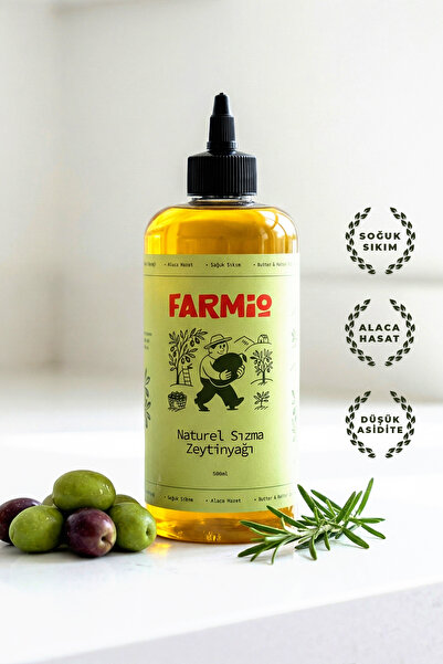 FARMİO Premium Zeytinyağı 500ml - Aç-Kapa Mucize Başlasın - Soğuk Sıkım Alaca...