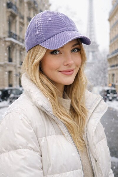 MARBERRY Γυναικείο καπέλο Lilac Velvet κοτλέ Kep