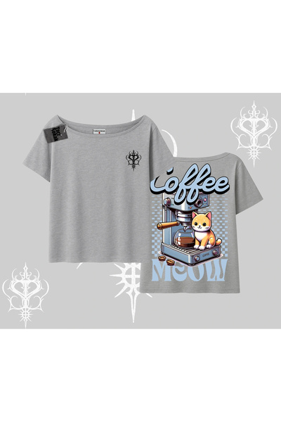 Tarzsokak Μπλουζάκι με λαιμόκοψη καγιάκ με στάμπα γάτας στην πλάτη, με θέμα τ...