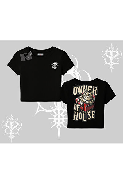 Tarzsokak Tricou Babby Tee cu imprimeu pe spate „The Owner of House Kedi”