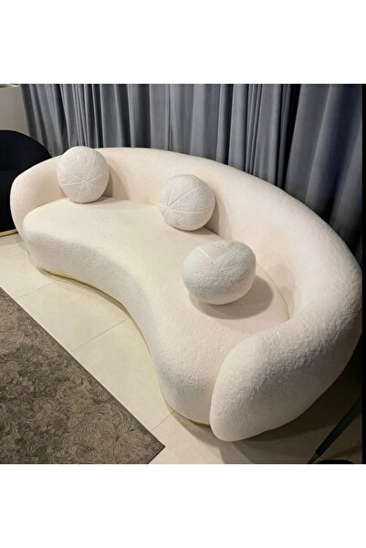 oiphome Pernă cu bile 3 bucăți ecru decorativă