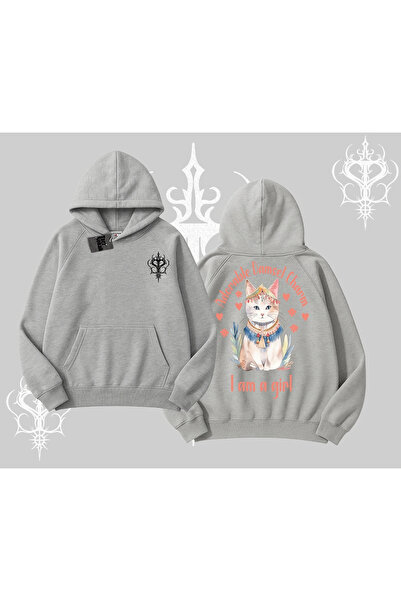 Tarzsokak Hanorac cu glugă cu imprimeu pe spate cu design Cute Princess Cat