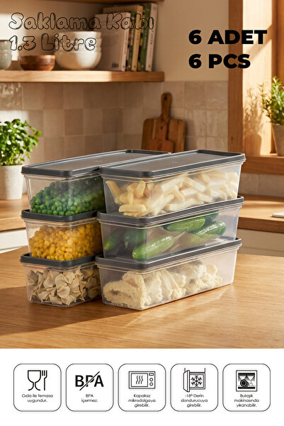 espashome Freshkeep Storage Container Set of 6, Suitable for Microwave and De...