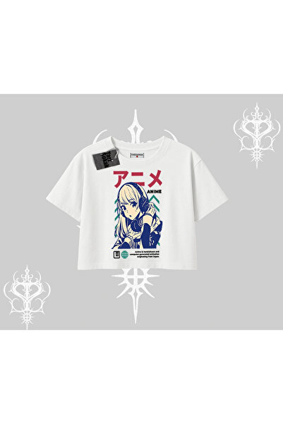 Tarzsokak قصة فضفاضة تي شيرت قصير مطبوع عليه أنمي بناتي على الطراز الياباني