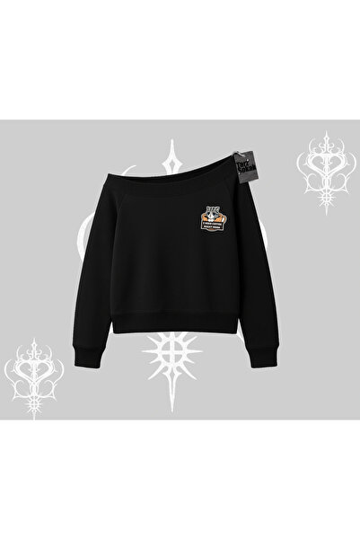 Tarzsokak Нужда от кафе веднага! Суитшърт с котешка щампа и лодка на деколтето