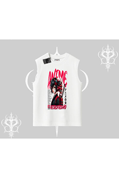 Tarzsokak تيشيرت بدون أكمام أنيمي جيرل فريند أحمر