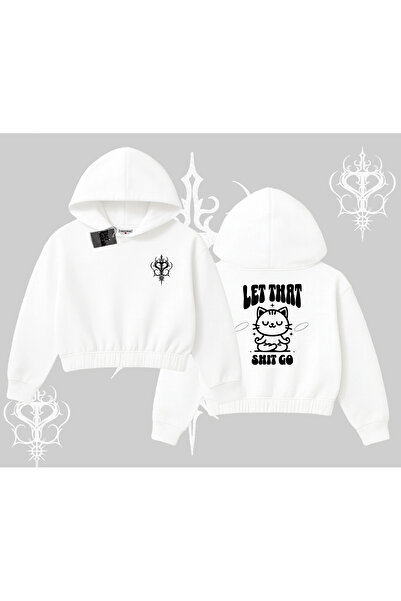 Tarzsokak Φούτερ με κουκούλα και στάμπα γάτας που διαλογίζεται