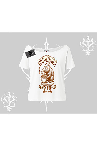 Tarzsokak تي شيرت برقبة على شكل قارب، تصميم لطيف لحيوان الكابيبارا يستمتع بعم...