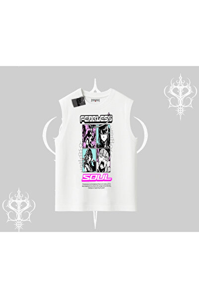 Tarzsokak Tricou fără mâneci Fearless Soul Anime Colaj imprimat