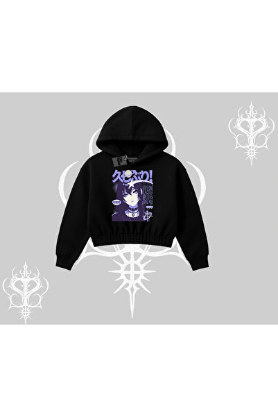 Tarzsokak Hanorac scurt cu glugă Neo Tokyo Girl Y2K Street Anime Aesthetic