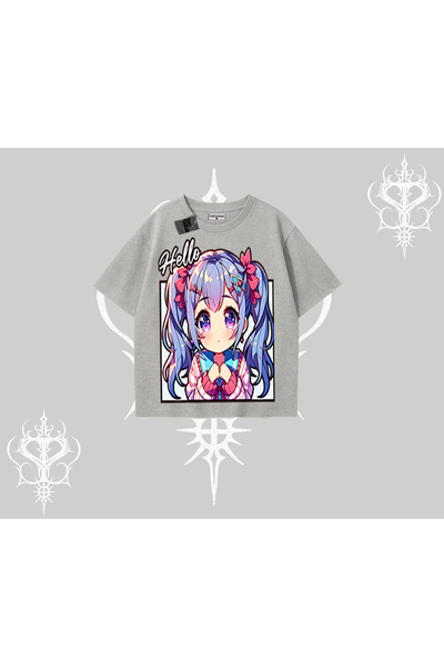 Tarzsokak قصة فضفاضة تي شيرت هالو أنمي كيد شخصية لطيفة مطبوع