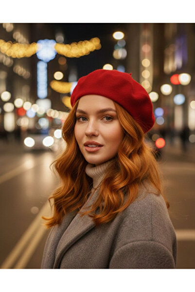 la_hatun قبعة اللباد الحمراء الفرنسية المستوردة