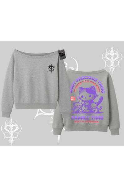 Tarzsokak Hanorac cu guler bărcuță, cu imprimeu pe spate, cu textul „Family T...