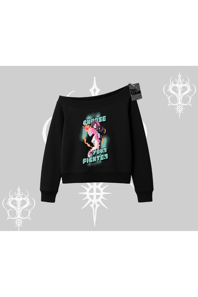 Tarzsokak Hanorac cu gâtul tip barcă, supradimensionat, cu model anime pentru...