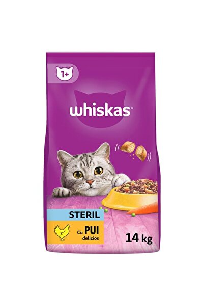 Whiskas Ξηρά τροφή για γάτες, στείρα, κοτόπουλο, 14 kg