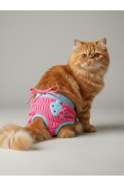 Kemique Teddie Dişi Kedi Regl Külotu | Kedi Donu | Kedi İç Çamaşırı | Ayarlan...