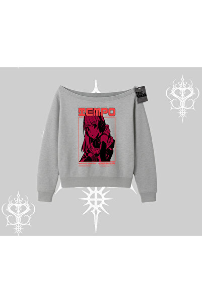 Tarzsokak Hanorac cu gâtul rotund Anime Waifu cu model grafic roșu