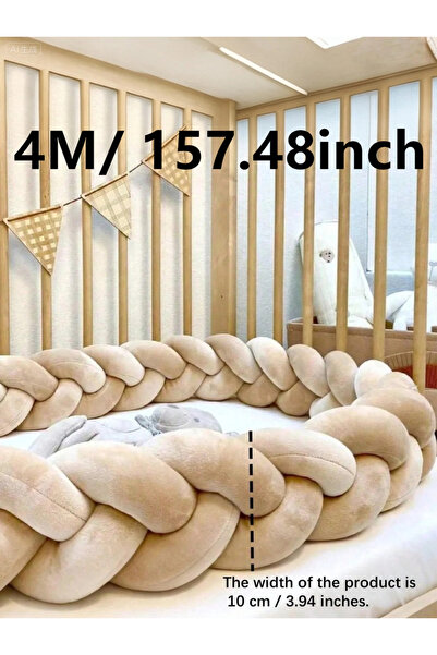 Choice وسادة حماية سرير الأطفال 4M ذات عقدة مضفرة للأطفال الرضع، 3 قطع، مصدات...