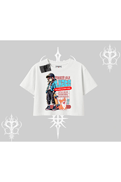 Tarzsokak قصة فضفاضة تي شيرت قصير الأكمام بتصميم أنمي لفتاة المشي لمسافات طوي...